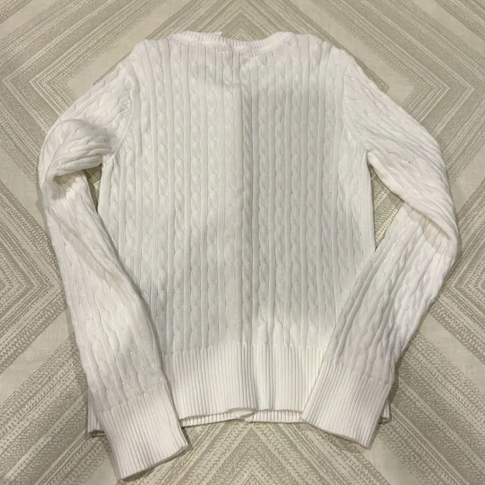 Gap Kids White Cable Knit Cardigan Sweater